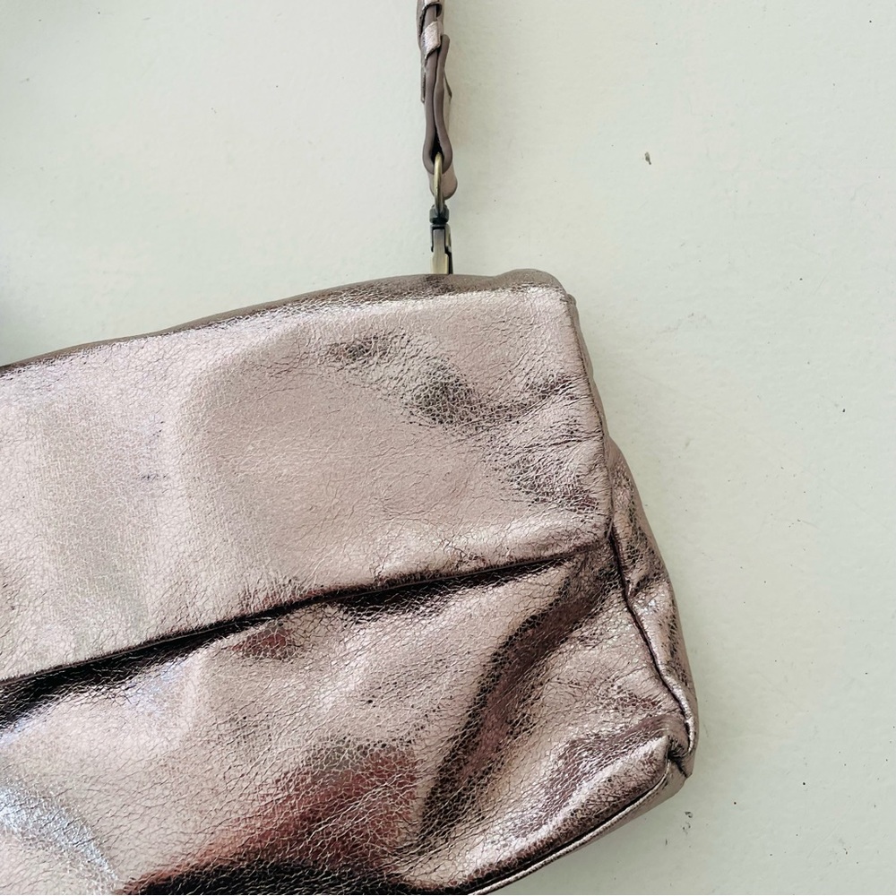Anthropologie Metallic Taupe Envelope Crossbody Bag - Picture 4 of 10